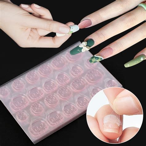 10 Sheets Nail Art Double Sided False Nails Adhesive Tape Jelly Glue