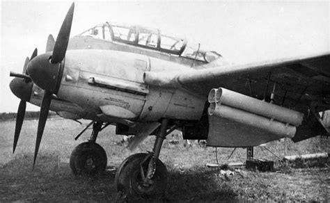The Hungarian 102 Repülődandár One Of The Me 210 Aircraft A Field