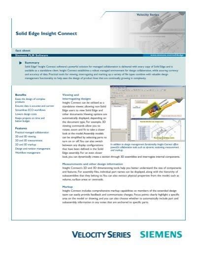 Solid Edge Insight Connect Siemens Plm Software