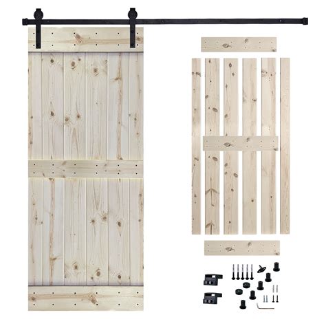 Sliding Barn Wood Door With Hardware Kitpre Drilled To Assemble Solid