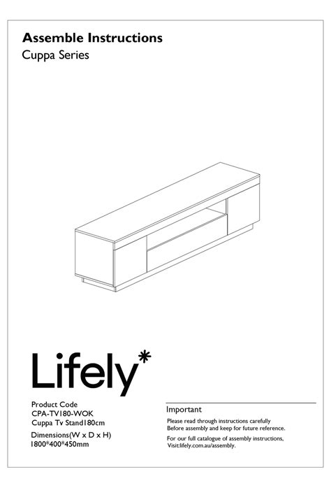 Lifely Cuppa Cpa Tv180 Wok Assembly Instructions Manual Pdf Download