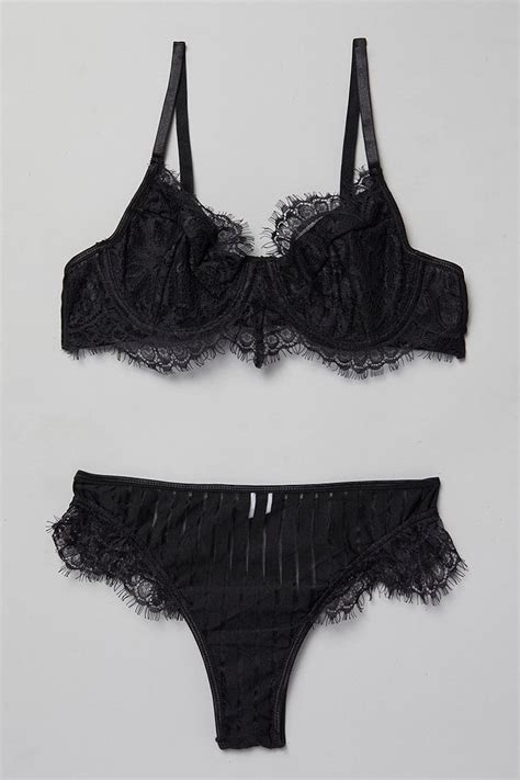 Black Lace Lingerie Set Ally Fashion