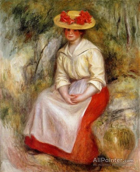 Pierre Auguste Renoir Gabrielle In A Straw Hat Oil Painting