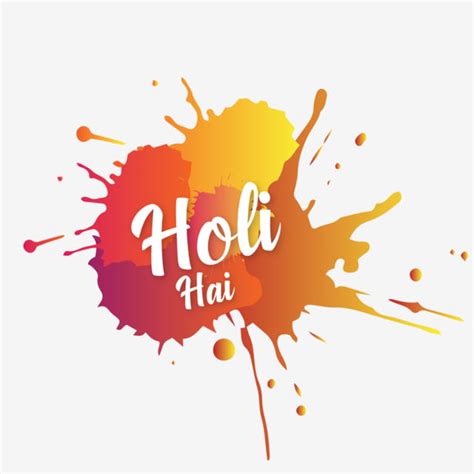 Holi Color Splash Vector Hd Png Images Holi Hai Typography With Set Of