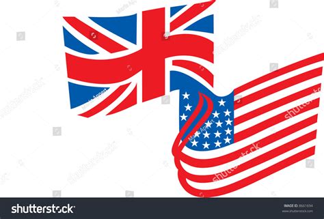 British American Flag Combined Stock Vector Royalty Free 8661694