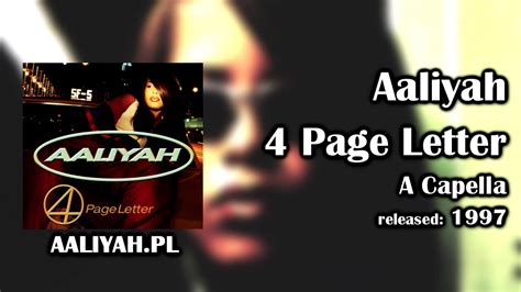 Aaliyah 4 Page Letter A Capella Aaliyahpl Youtube