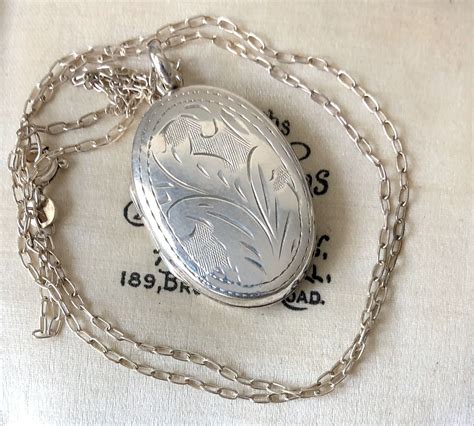 17 Vintage Sterling Silver Locket Necklace Sterling Silver Locket