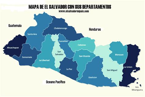 Mapa De El Salvador Con Sus Departamentos El Salvador Mi País