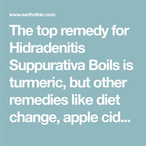 The Top Remedy For Hidradenitis Suppurativa Boils Is Turmeric But