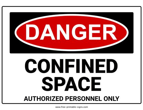Confined Space Signs Printable Printable World Holiday