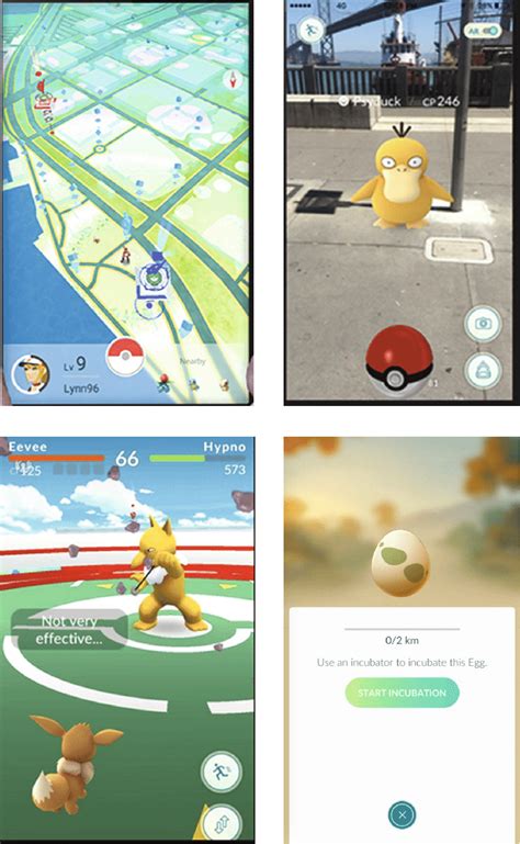 The Mobile Game Interface Of Pokémon Go Top Left The Environment Of