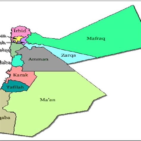 Map Of Jordan And The Twelve Governorates Download Scientific Diagram