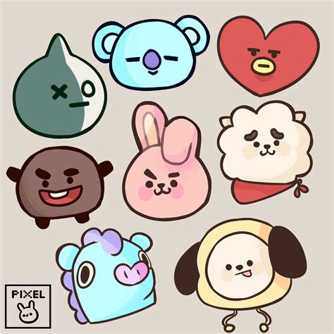 Bt21 Stickers Bts Cute Stickers Anime Stickers Stickers