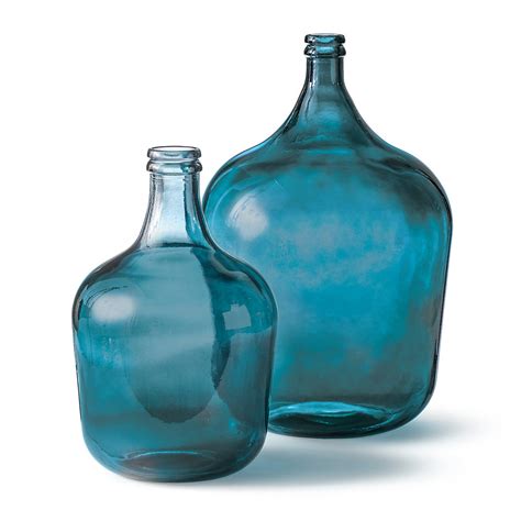 Farmhouse French Blue Glass Bottles Gumps