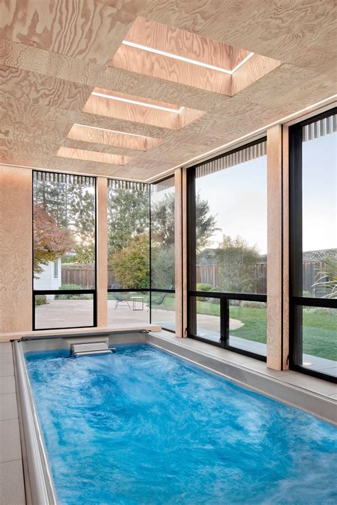 Framestudio Uses Cedar And Plywood For Los Altos Poolhouse Indoor Pools