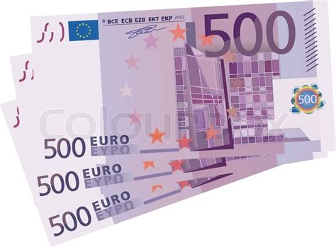 Diese gilt angesichts des klaren auftrags an den banknotenausschuss als sicher. 500 Euro Scheine | Stock-Vektor | Colourbox