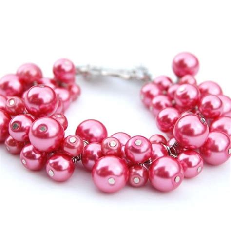 Honeysuckle Pink Pearl Cluster Bracelet Honeysuckle Pink G Flickr