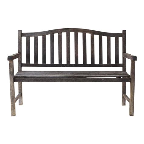 Weathered Teak Slat Back Garden Bench Chairish