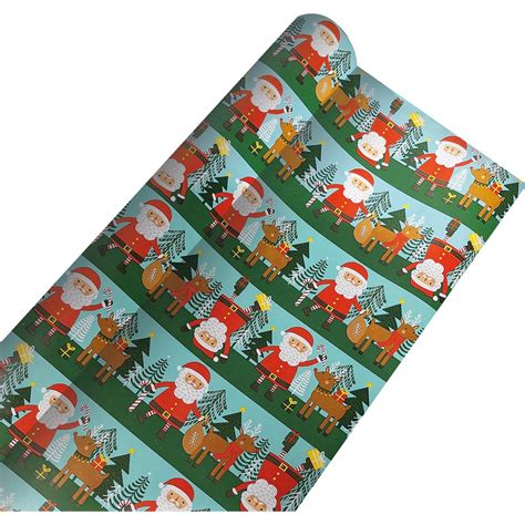 Christmas Wrapping Paper Blue Character 12m Each Woolworths