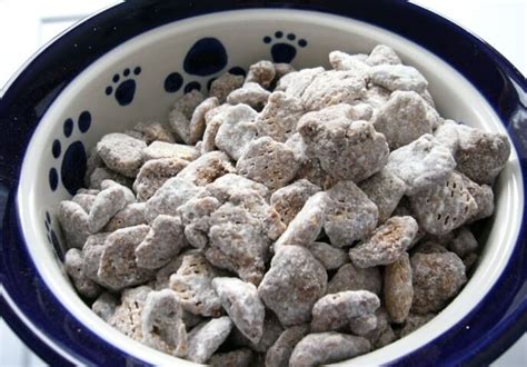 Pour over chex cereal, put into a large plastic bag with powdered sugar and shake well to coat. Puppy Chow Snack Mix Recipe | CDKitchen.com