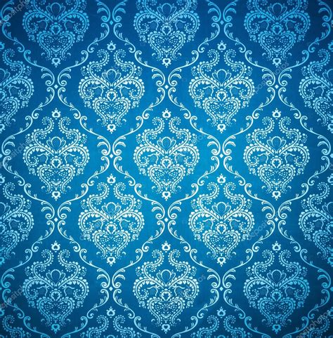 Seamless Damask Blue Wallpaper Stock Photo By ©chungking 19618525