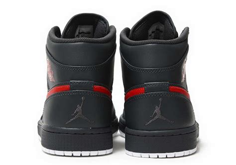 Air Jordan 1 Mid Anthracite Gym Red 554724 045 Sneaker Bar Detroit