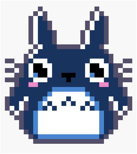 Totoro Pixel Png Download Minecraft Pixel Art Totoro Transparent