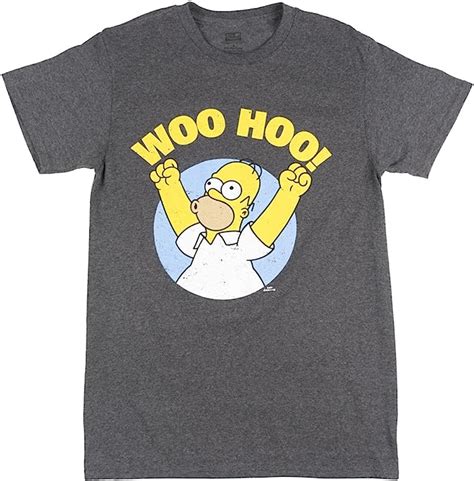 Mens Simpsons Homer Woo Hoo T Shirt Grey Large Buy Online At