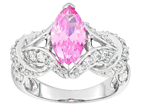 Bella Luce 243ctw Pink And White Diamond Simulants Rhodium Over