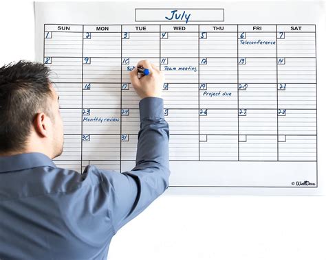 Jumbo Large Dry Erase Wall Monthly Calendar Planner Whiteboard Wipe