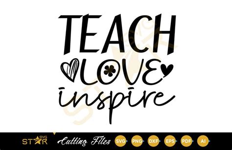 Teach Love Inspire Svg Teacher Svg Teacher Appreciation Svg Etsy