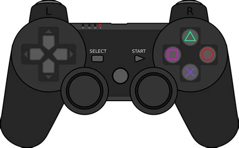 A Video Game Controller With Buttons And Symbols On The Front