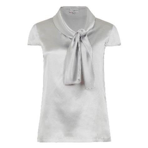 Silver Genevieve Silk Blouse €200 Liked On Polyvore Featuring Tops