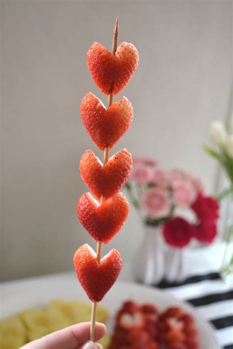Strawberry Hearts For Valentines Day Dessert Valentines Day