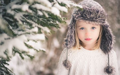 Cute Girl Child Blonde Winter Snow Wallpaper Cute Wallpaper Better