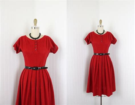 1950s Dress Vintage 50s Red Dress Sex Kitten By Jumblelaya