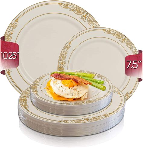 Disposable Plastic Dinnerware Set For 120 Guests Includes