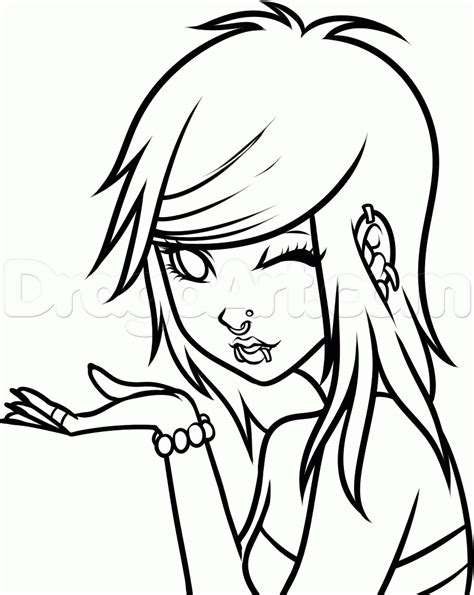 24 Emo Anime Girl Coloring Pages Febi Art