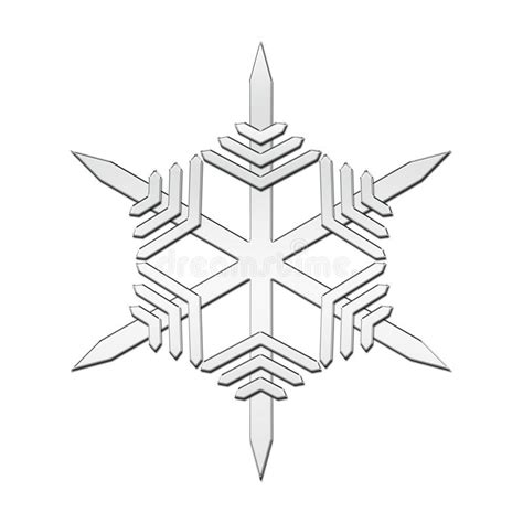 3d Silver White Winter Snowflake Illustration On White Background Stock Illustration