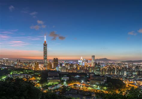 Clouds Sunset China China Taiwan Taipei City Tower Night Sky