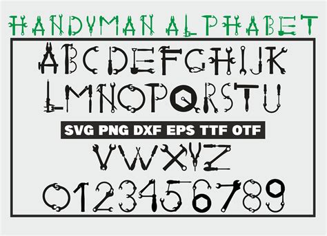Tool Font Svg Tools Alphabet Tool Letters Dad Font Etsy Ireland