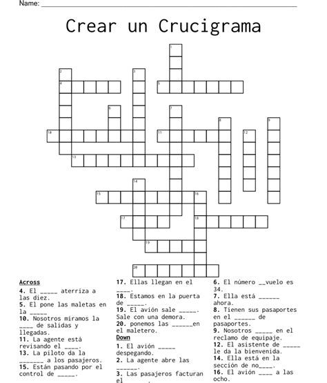 Crear Un Crucigrama Crossword Wordmint