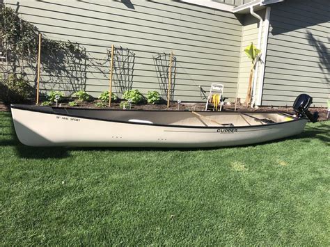 18 Ft Square Back Clipper Canoe With 6 Hp Merc Sooke Victoria