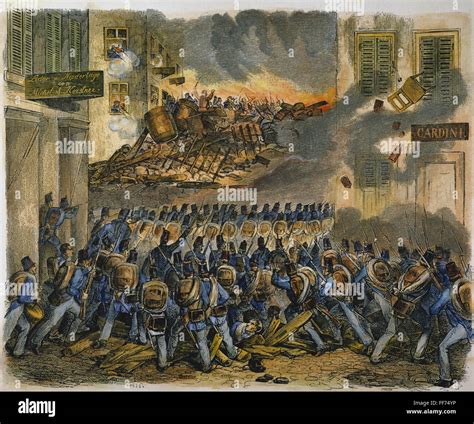 Germany 1848 Revolutionntroops Storming A Barricade In The