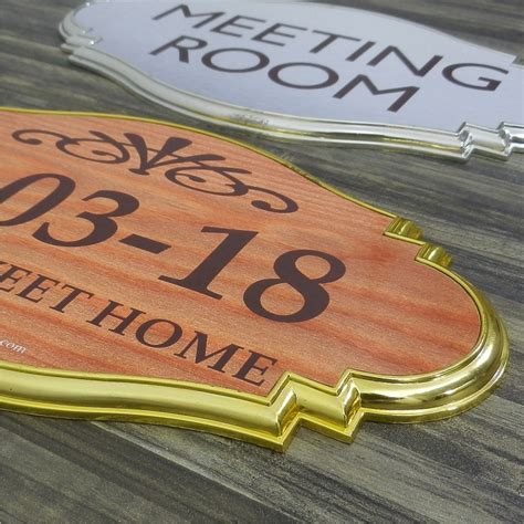 Cavendish Gold Plated Door Signage Wooden Finishing Unit Number
