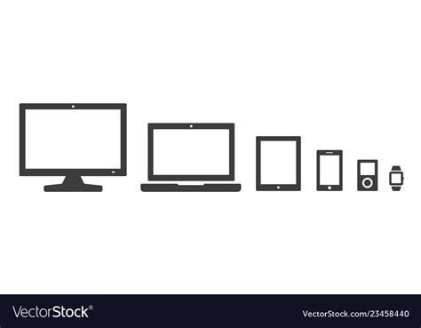 Computer And Devices Icon Set Royalty Free Vector Image