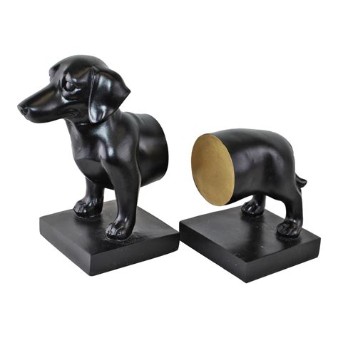Sausage Dog Bookends Black Finish The Nifty Nook