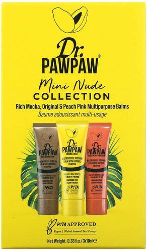 Dr Pawpaw‏ Mini Nude Collection Multipurpose Balms Riche Mocha Original And Peach Pink 3