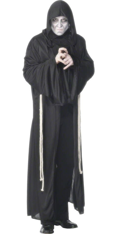 Adult Ghost Outfit Grim Reaper Mens Deluxe Halloween Fancy Dress
