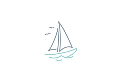 Simple Sailboat Dhow Ship Boat Logo Creative Logo Templates